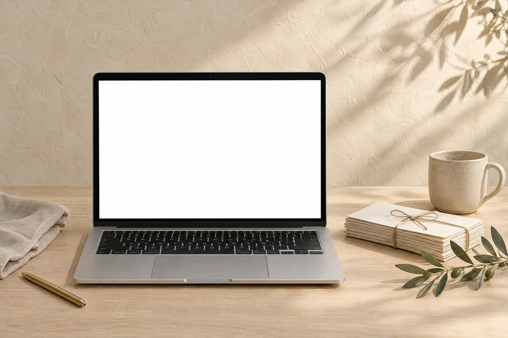 A laptop on an oak desk showing a guest list with RSVPs coming in